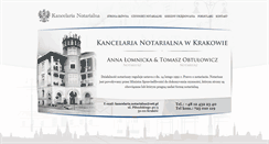 Desktop Screenshot of kancelarianotarialnakrakow.com.pl